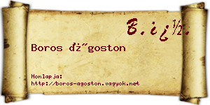 Boros Ágoston névjegykártya