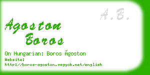 agoston boros business card